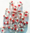 12x16mm 20 Red & Crystal Silver Foil Heart Beads